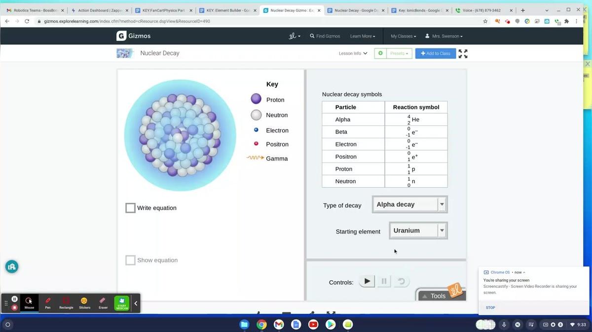 Nuclear Chemistry Gizmo Help