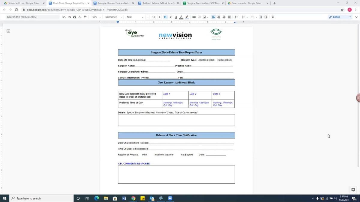 Surgery Block Time Request Form- Release Time (3)
