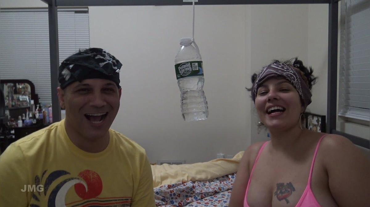 WATER BOTTLE CHALLENGE LOSER GETS A PANTSING