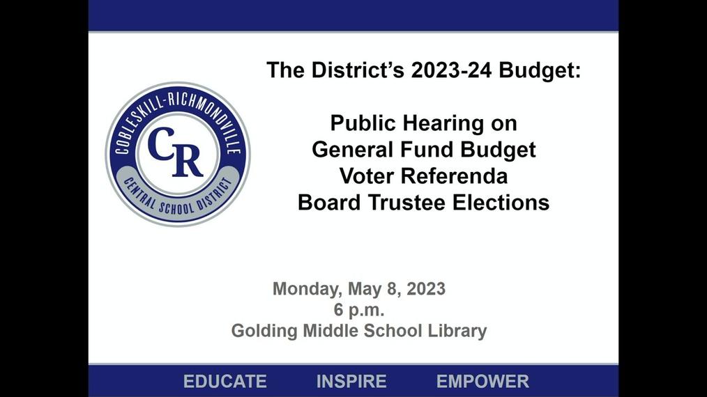 2023 Budget Public Hearing