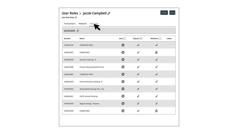 Account Rights for User Roles