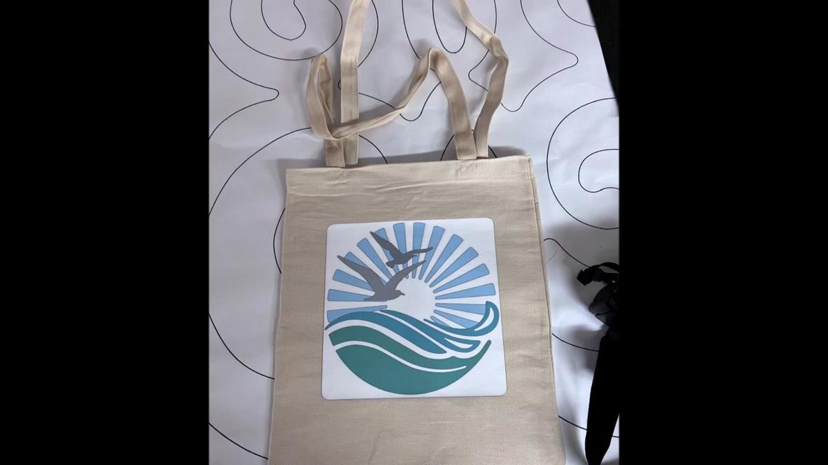 ocean gulls on a canvas tote bag