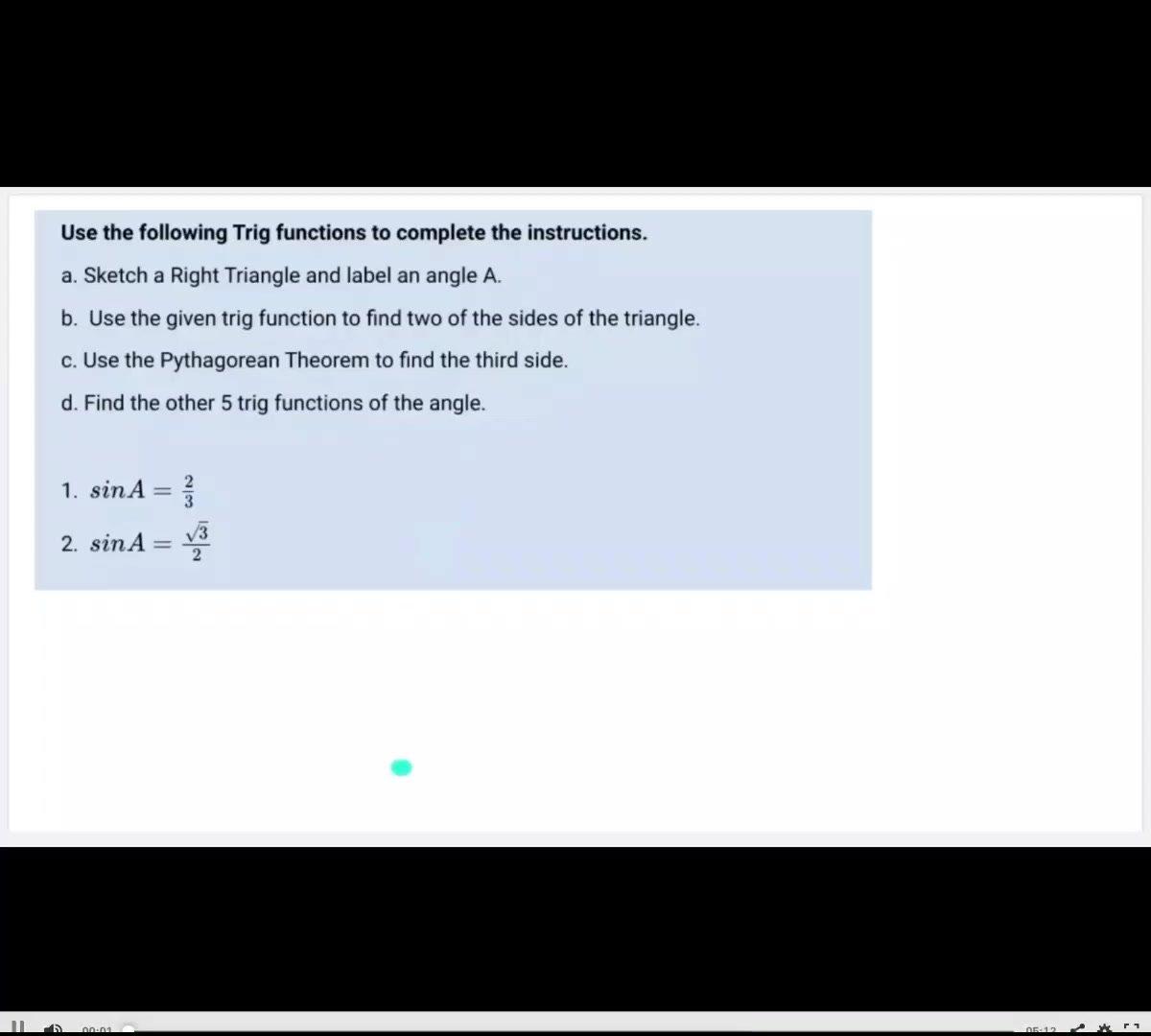 Feedback SMIII Finding Trig Functions
