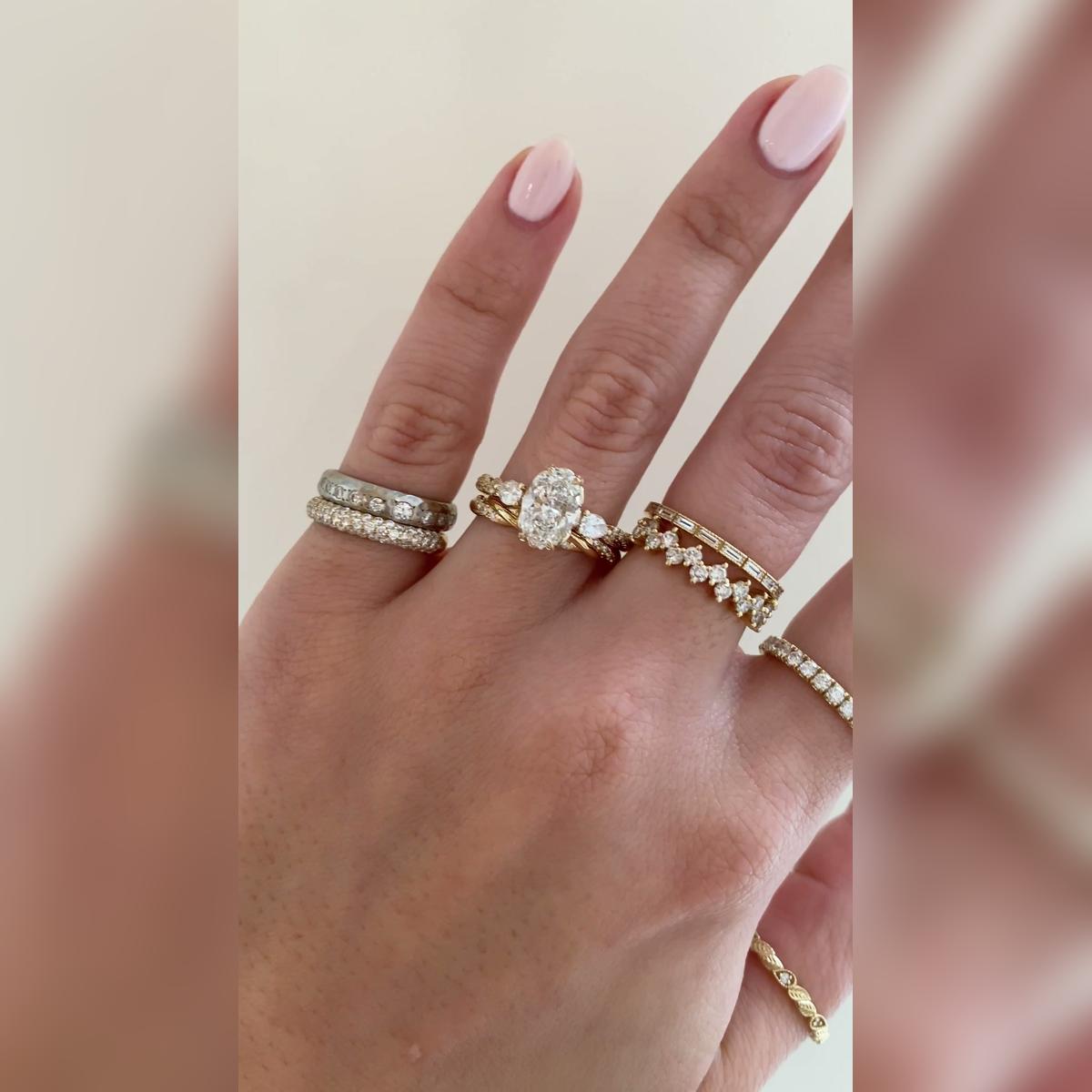 Marcellina Oval Wedding Band Pairings 