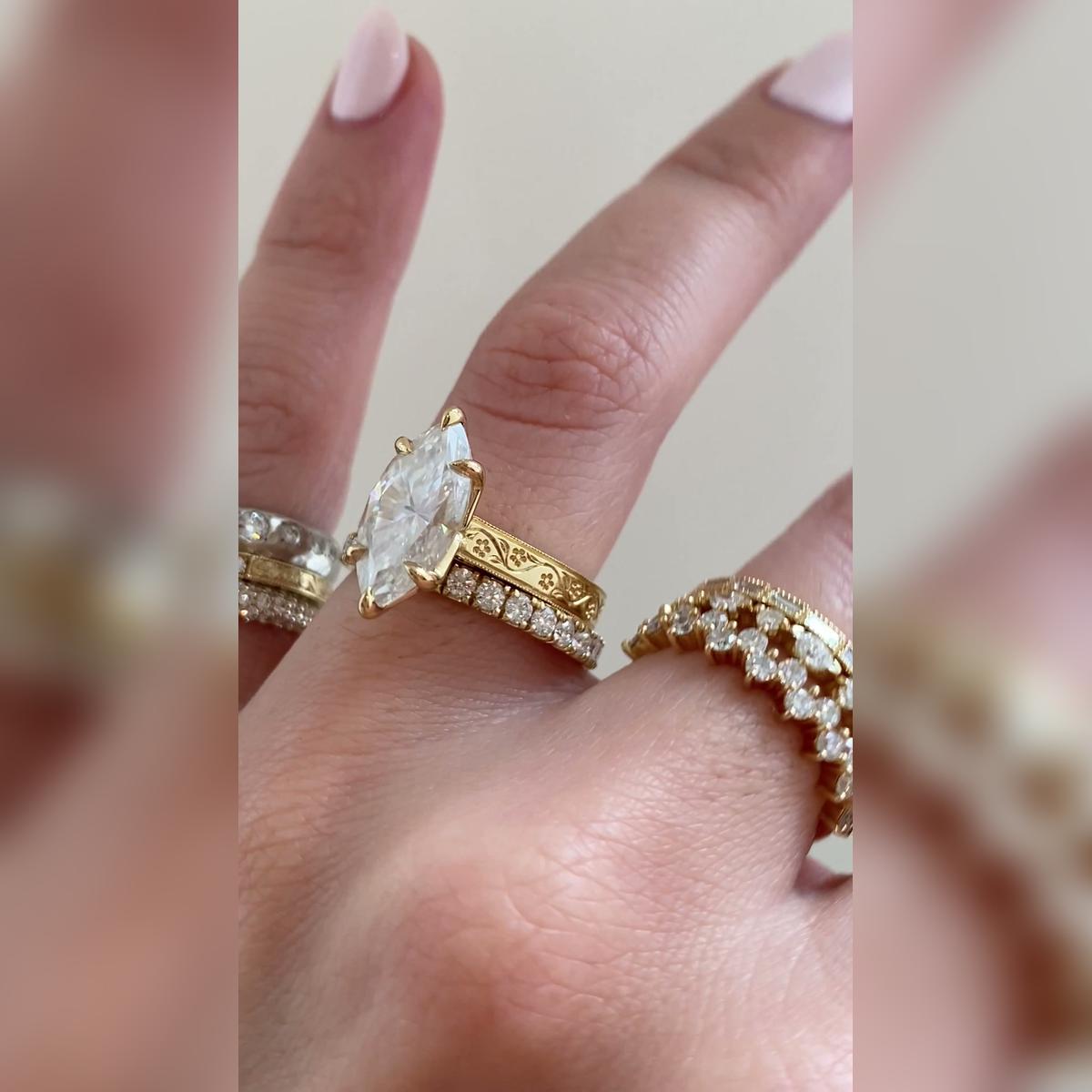 Daisy Marquise Wedding Band Pairings