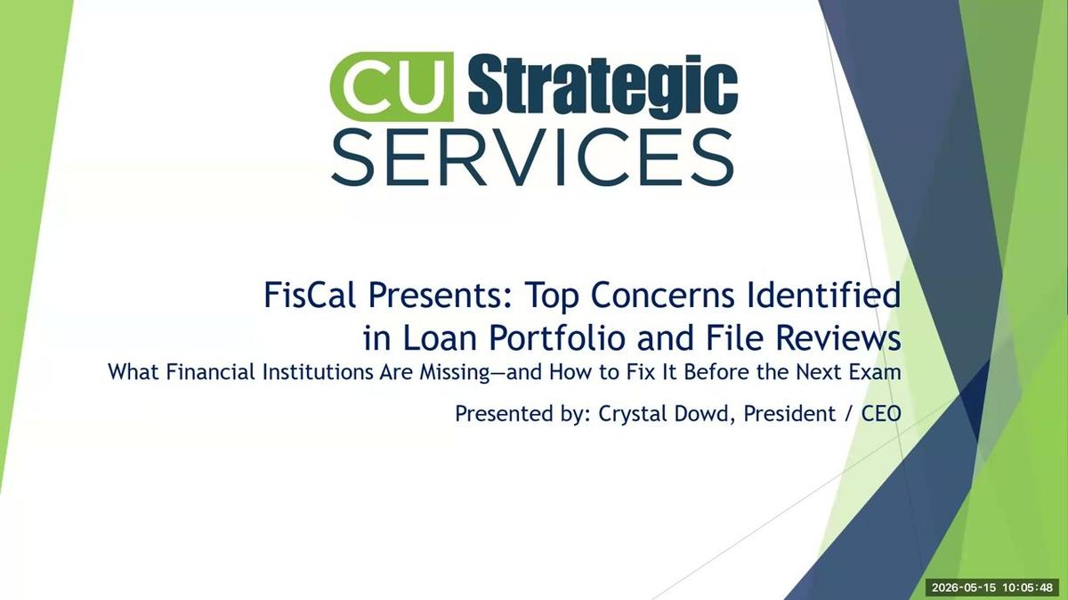 May 2026 - CUSS Presents Top Concerns in Loan Portfolio &amp; File Reviews