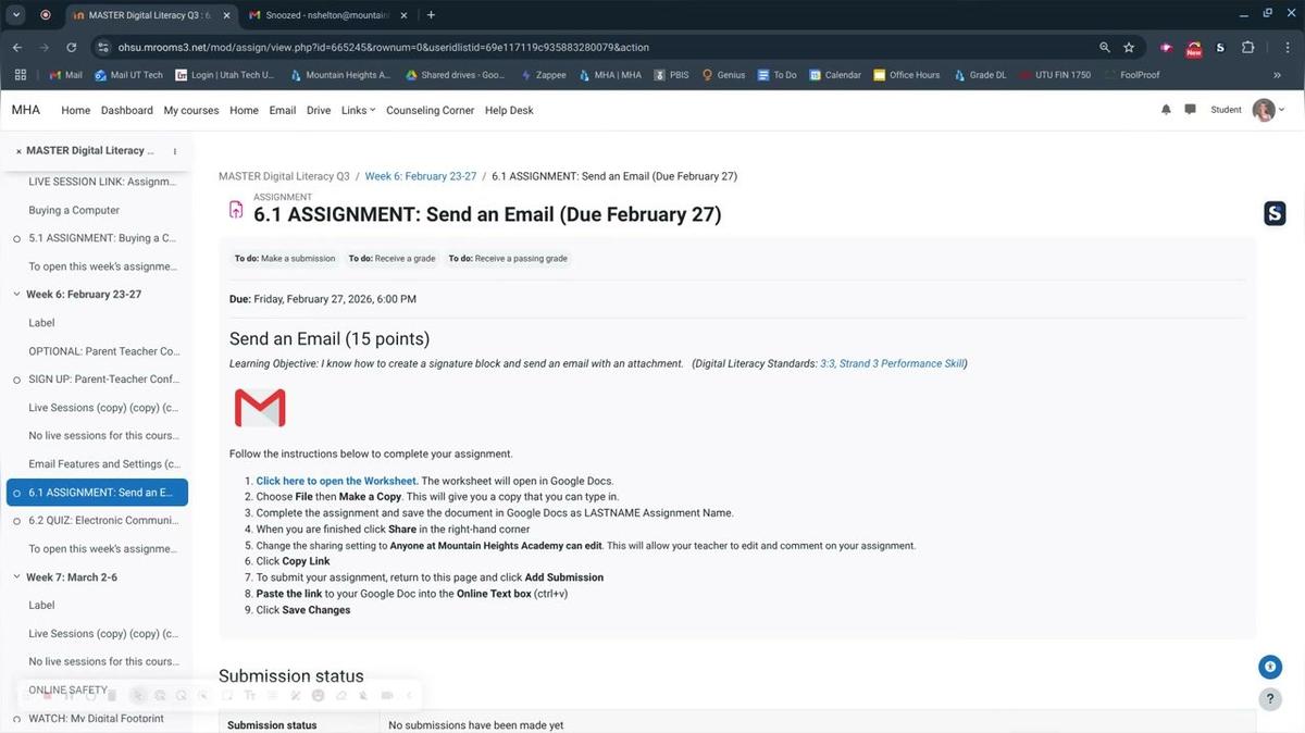 Send an Email Assignment