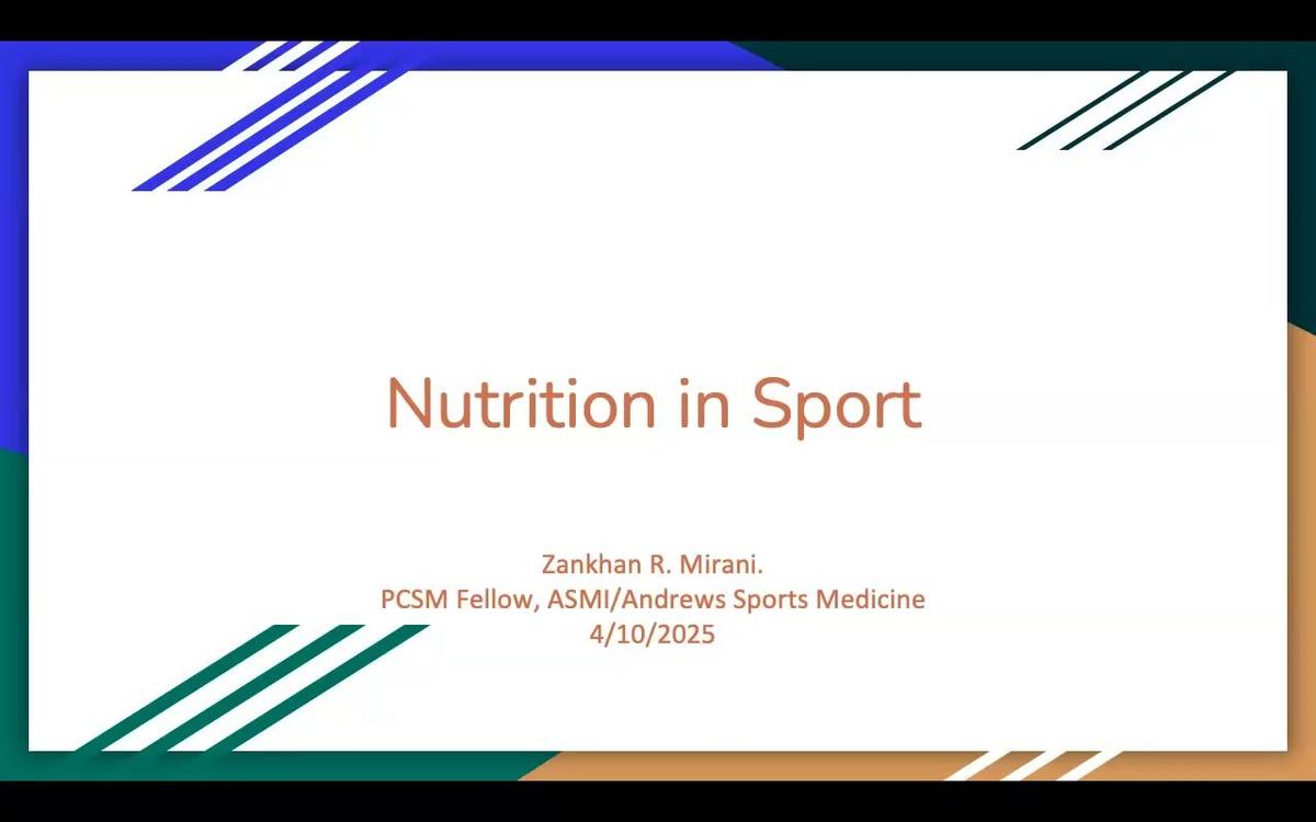 Nutrition in Sports