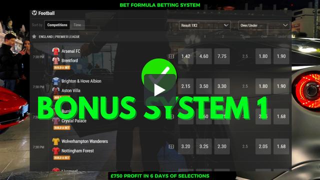 Bonus System 1 — 1st & 2nd Half Goal System