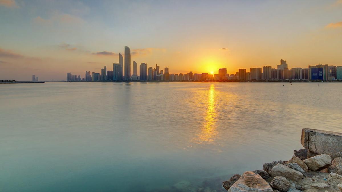 Abu Dhabi Skyline Sunrise Timelapse