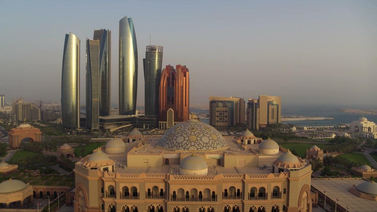 Abu Dhabi UAE Sep 2022 aerial view of emirates palace