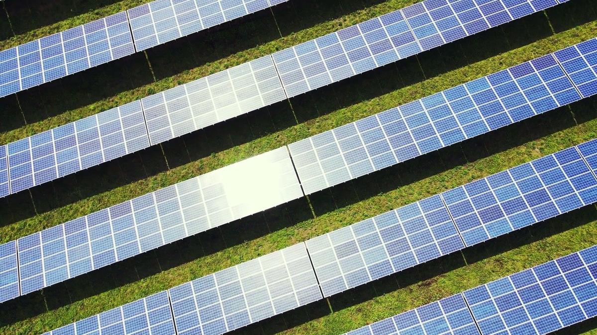 ecology solar power station panels in the fields green energy at sunset landscape