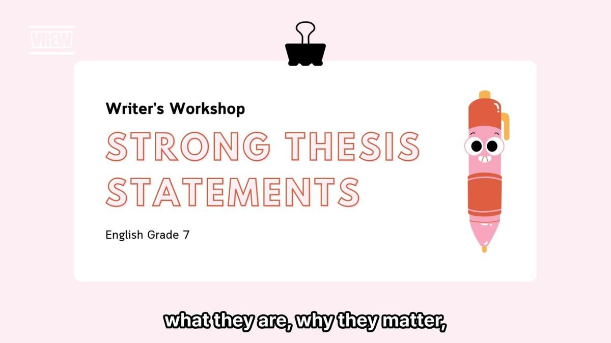 English 7 Thesis statements