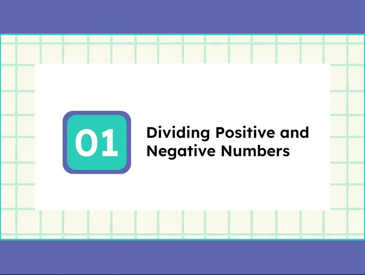 2.6 Dividing Positive and Negative Numbers - SMR
