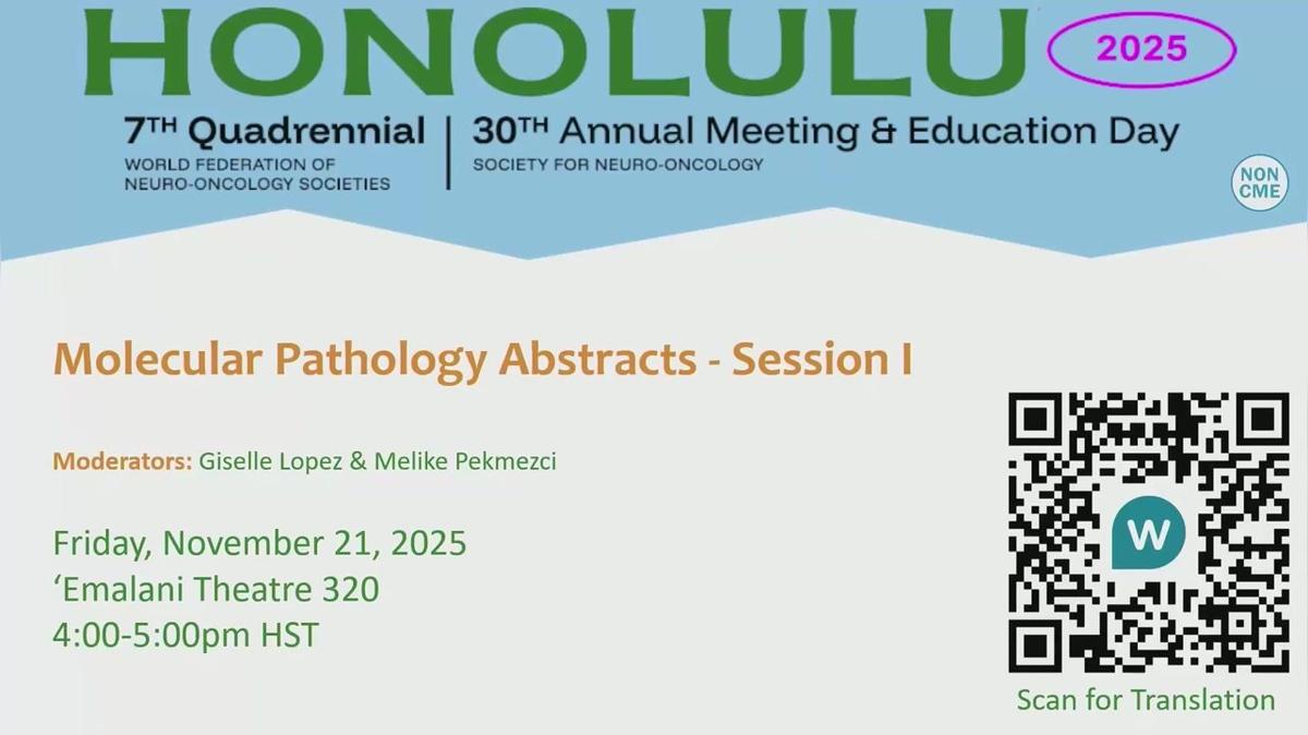 Molecular Pathology Abstracts - Session I - 16.00-17.00
