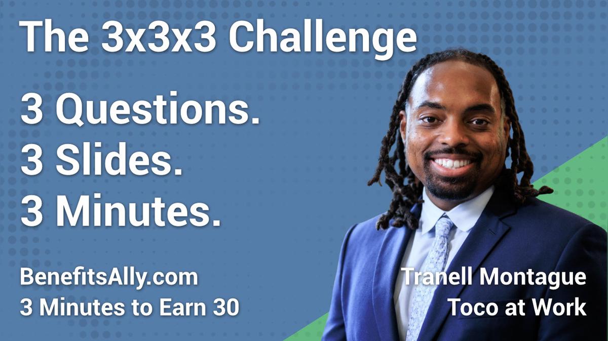 Toco at Work - 3x3x3 Challenge with Tranell Montague