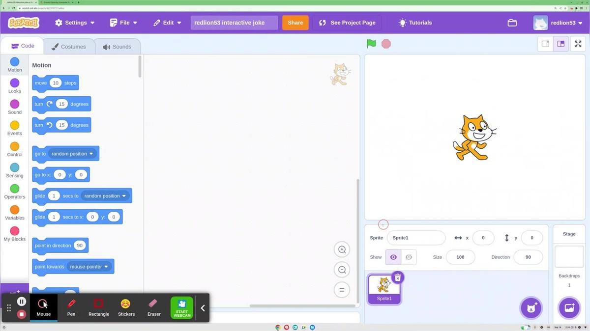 Interactive Joke in Scratch