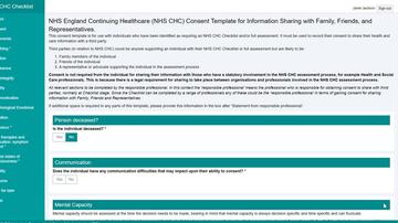 Digital CHC - Assessment - Mental Capacity and Consent