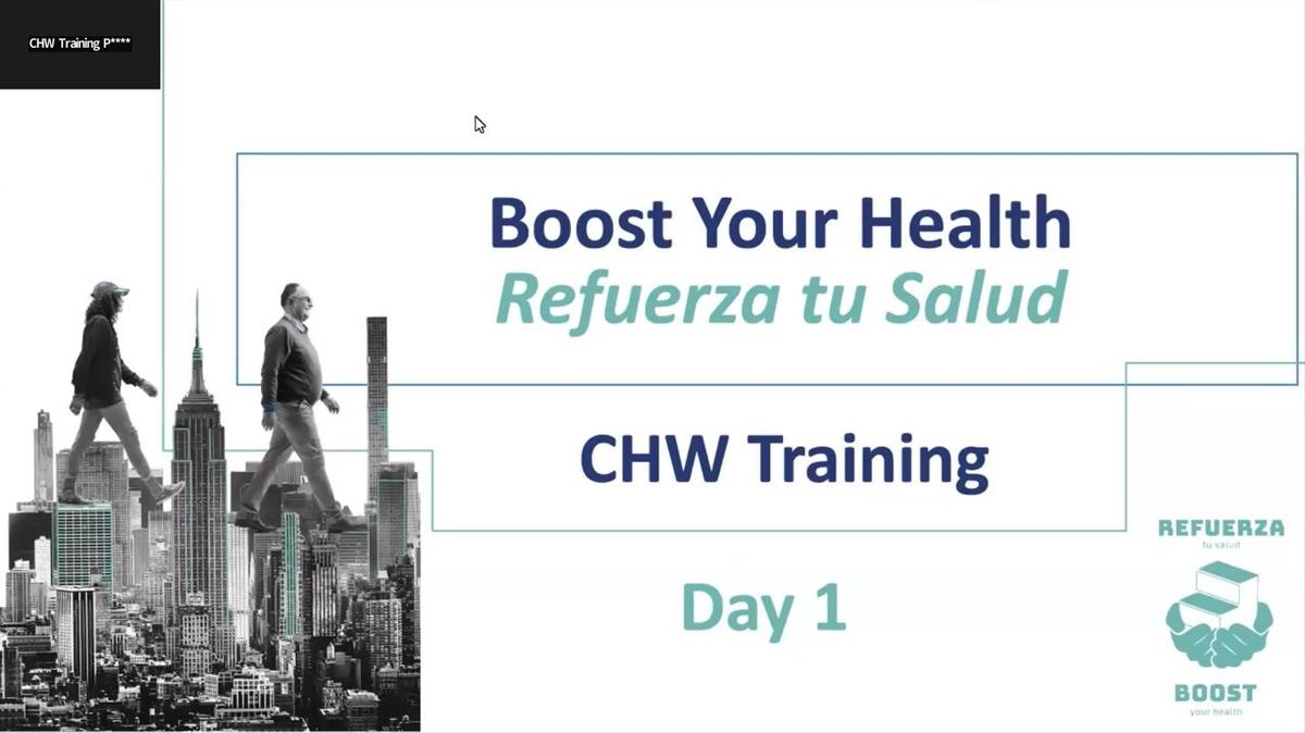BOOST Your Health CHW Training - Day 1