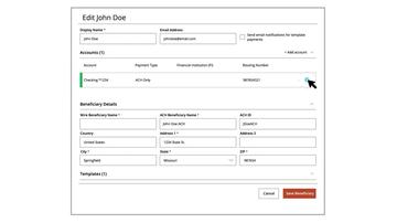 Editing or Deleting a Beneficiary