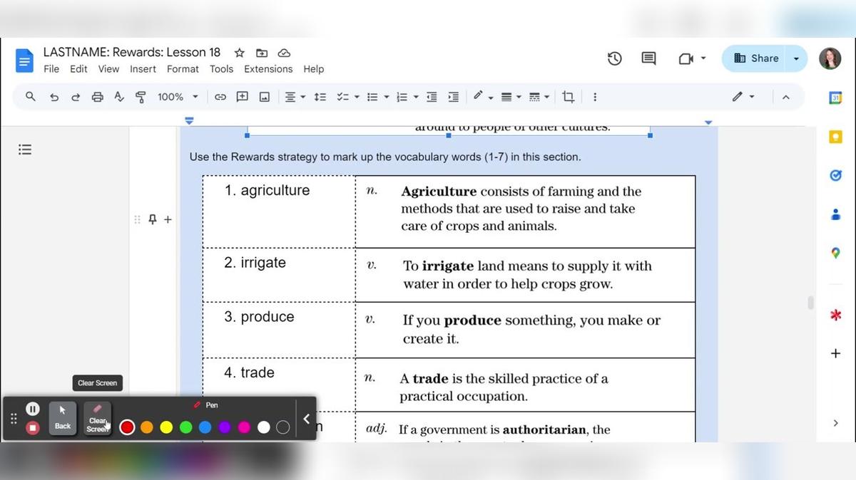 Rewards: Lesson 18 - Activity J (List 2)