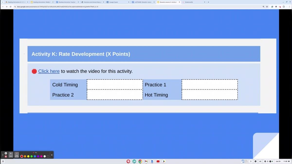 Rewards Lesson 13: Activity K