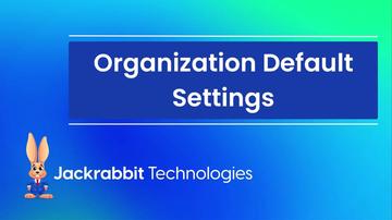 Organization Default Settings