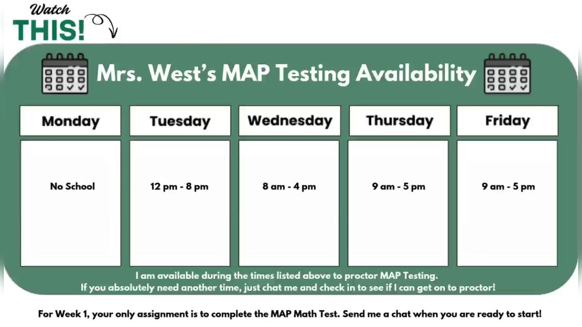 SM3 Q4 Week 1 West MAP Test