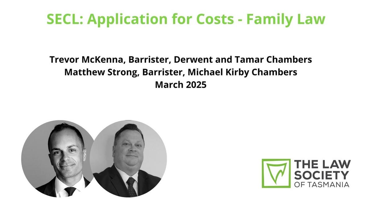 SECL: Application for Costs - Family Law