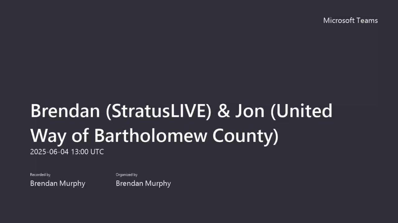 United Way of Bartholomew County - StratusLIVE Demo