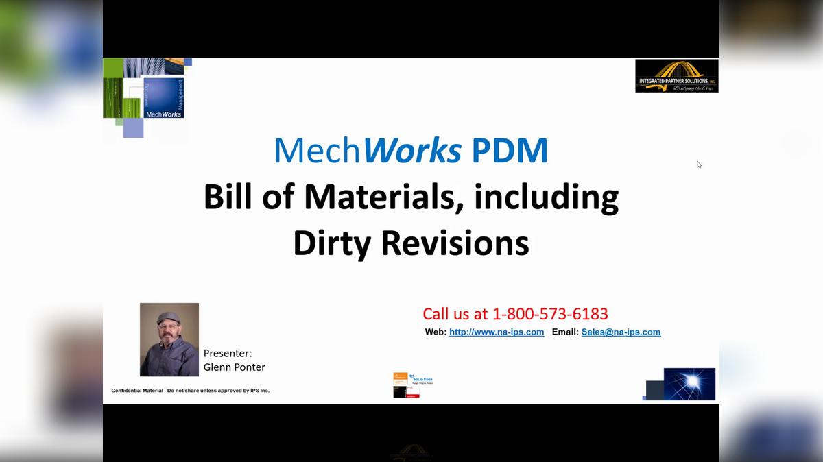 MechWorks PDM - Bill of Materials and Dirty Revisions