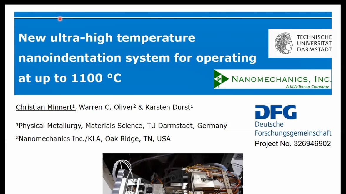 Christian Minnert: New ultra-high temperature nanoindentation system for operating at up to 1100°C