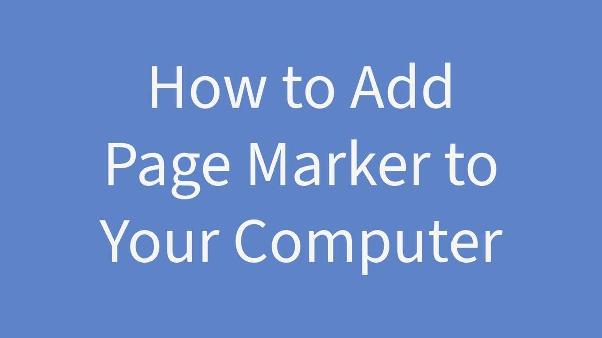 How to Add Page Marker from the Chrome Store