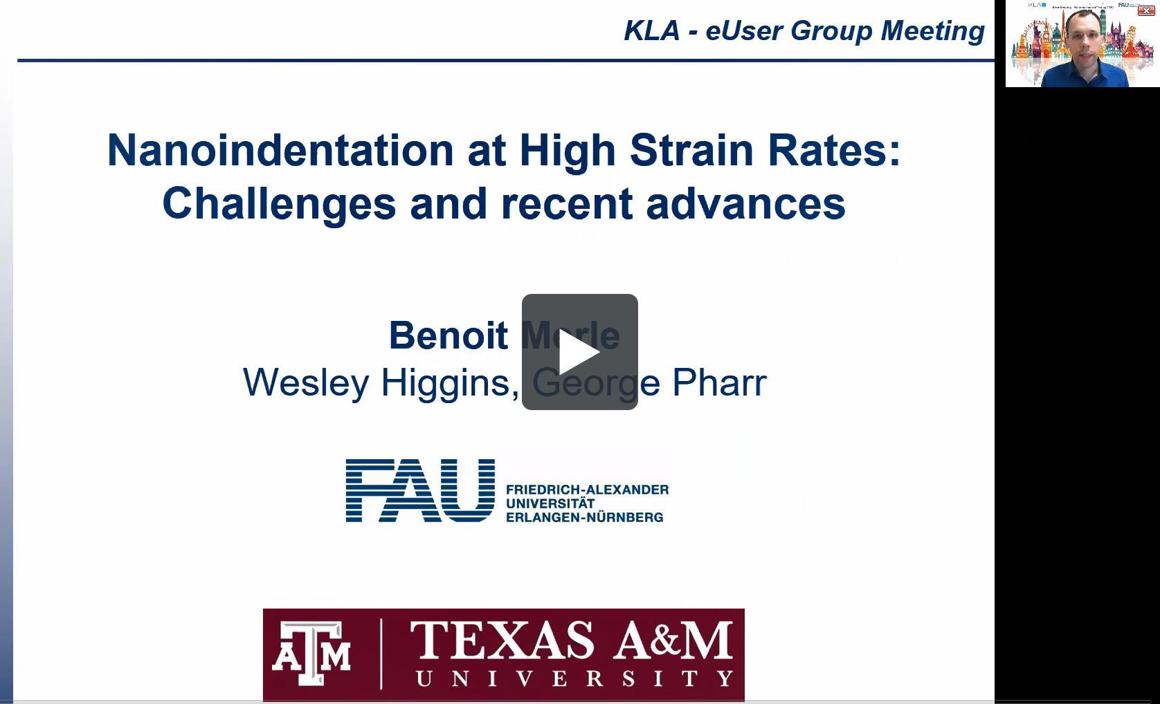 Dr. Benoit Merle - Nanoindentation at high strain rates - Challenges ...