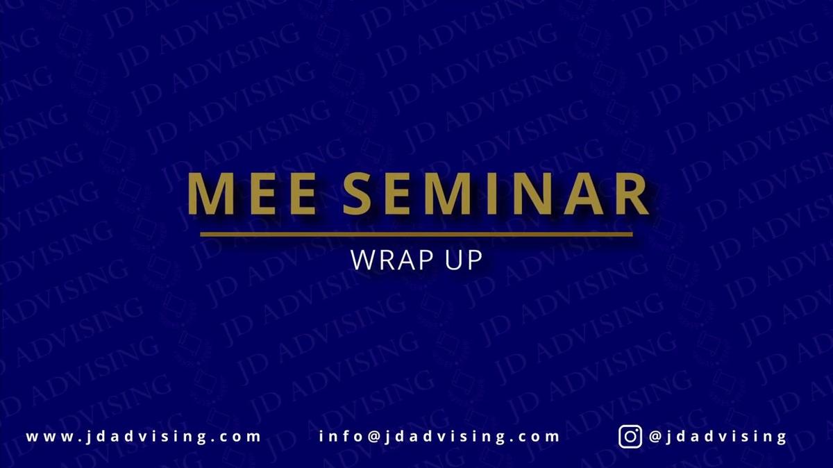 MEE SEMINAR WRAP UP