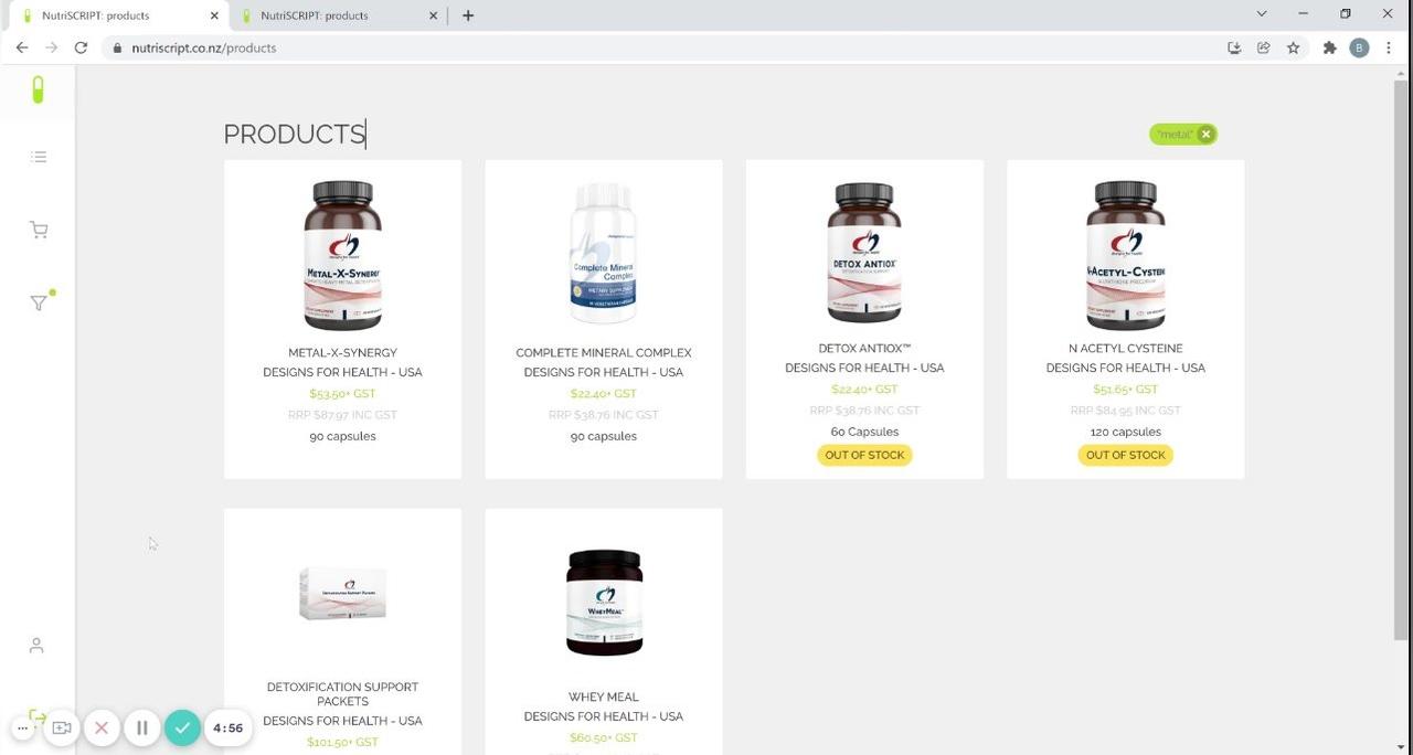 What information is available on Nutriscripts products and test