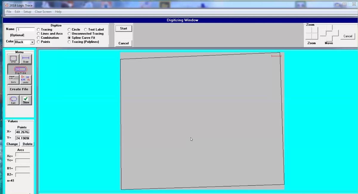 Spline Curve Fit example - guitar