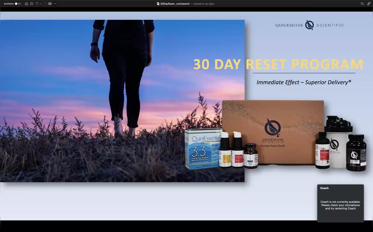30 Day Reset Metabolism, Longevity &amp; Immunity: Webinar with Dr Chris Shade from QuickSilver Scientific (2021)