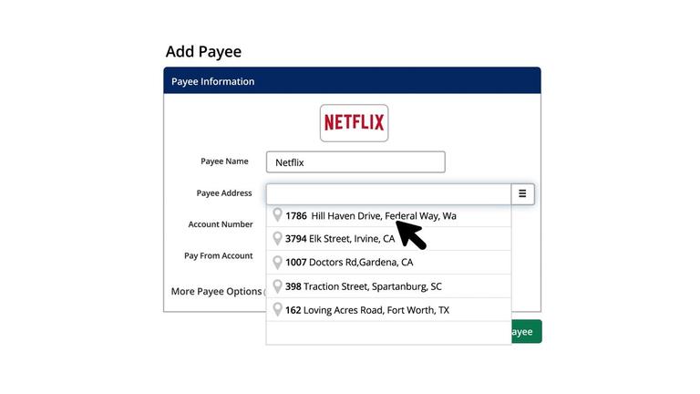 Creating a Payee