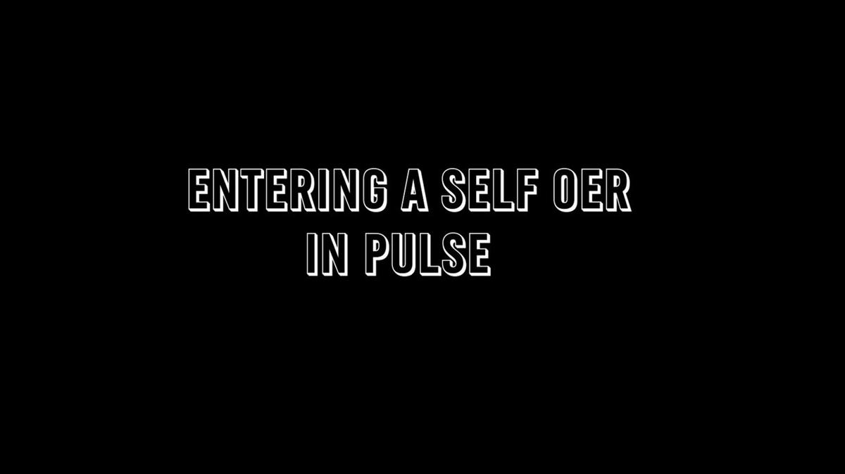 Entering a Self OER in PULSE