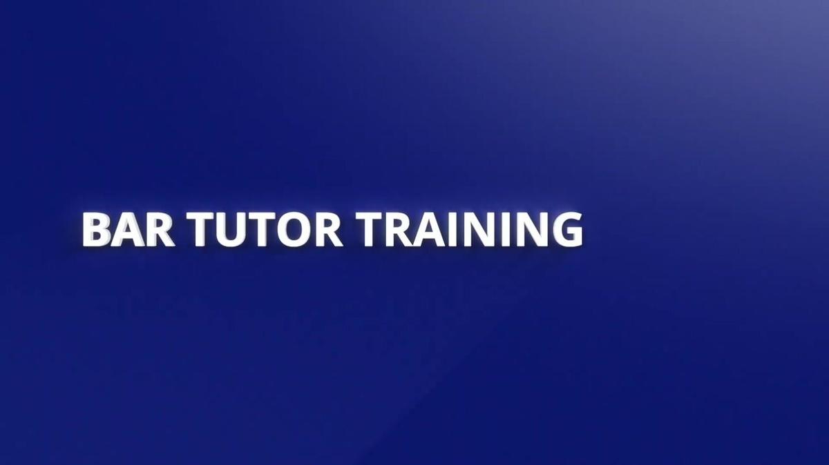 Tutor Training - Bar Tutor Training.mp4