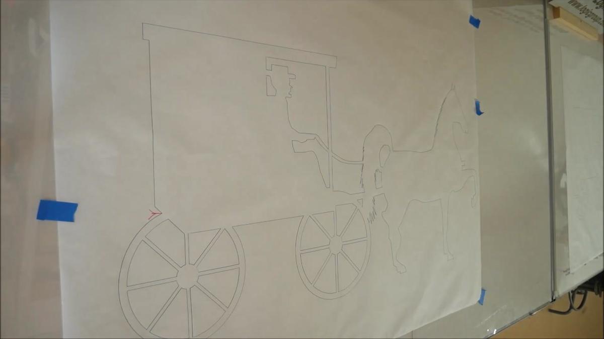 digitize a diagram of a amish horse drawn carriage