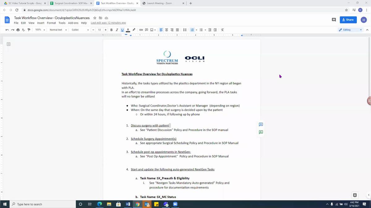Overview of Surgery Task Workflow Oculoplastic P+P.mp4