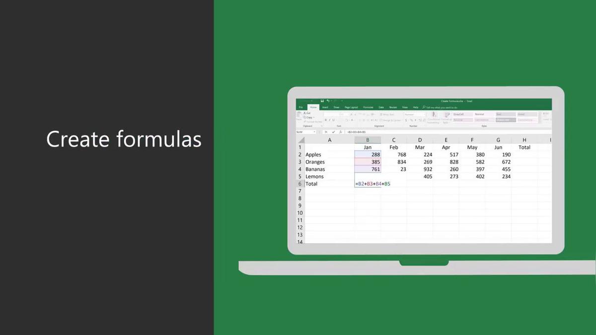 Creating Microsoft Excel formulas and functions