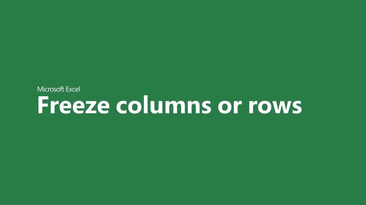 Freeze columns or rows in Microsoft Excel