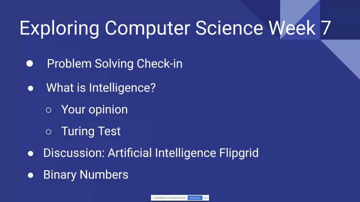 Exploring Computer Science Q1 Week 7 Live Session