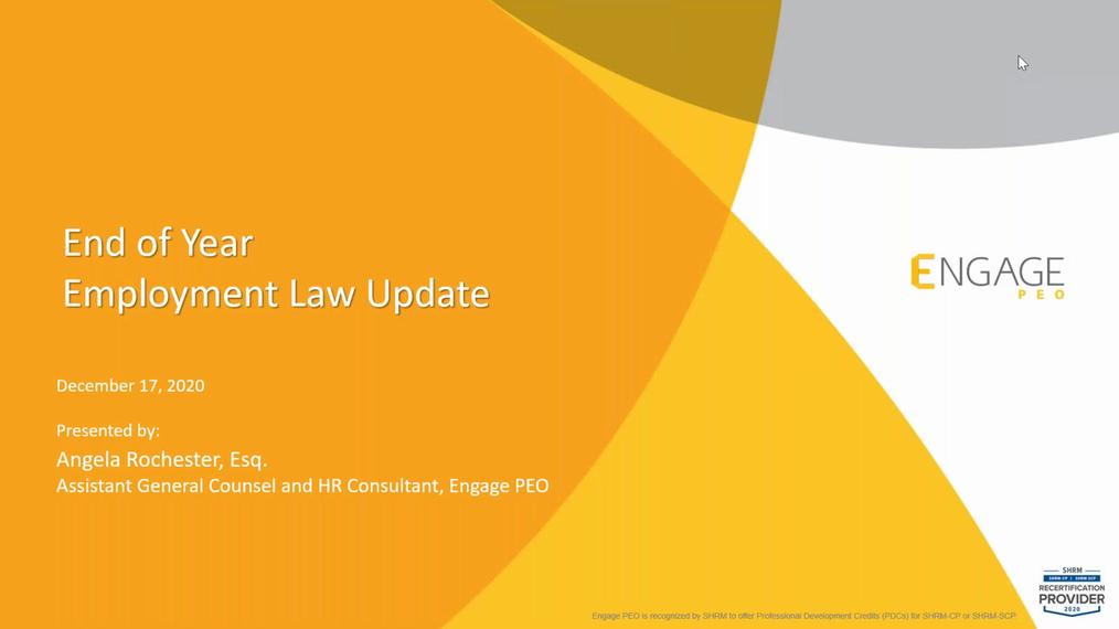 December 2020 HR Webinar - End of Year Employment Law Update