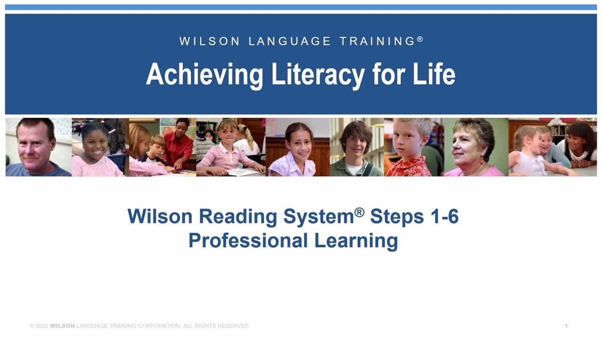 Wilson Reading System Professional Learning Information