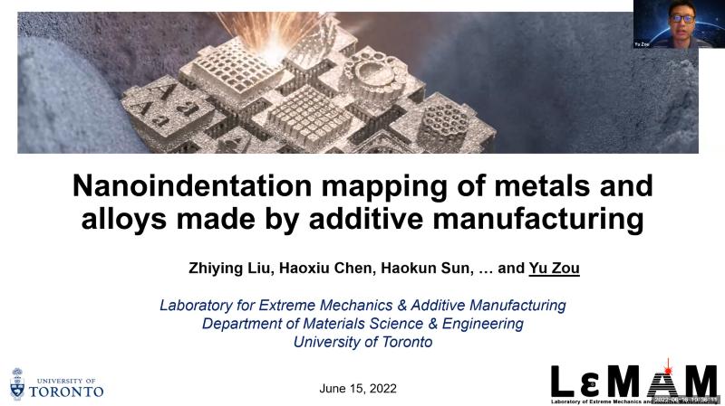 Additive Manufacturing Asia Symposium: Nanoindentation Mapping of Metals and Alloys Made by Additive Manufacturing