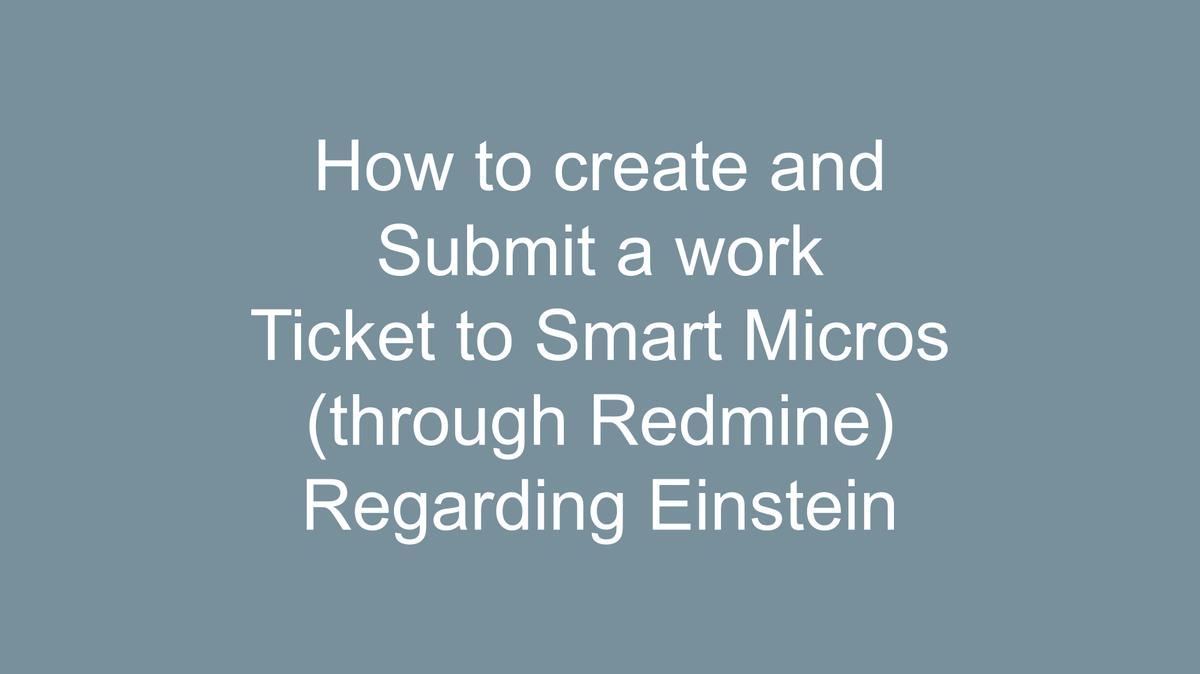 Redmine_Ticket Submission_tracking for Einstein